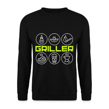 Barbecue season barbecue instructor barbecue king barbecue tongs - Unisex Sweatshirt - black - Front - Alina (178cm) & Michal (187cm)