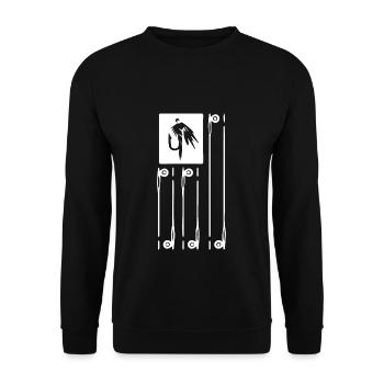 Fishing rod fishing hook - Unisex Sweatshirt - black - Front - Alina (178cm) & Michal (187cm)