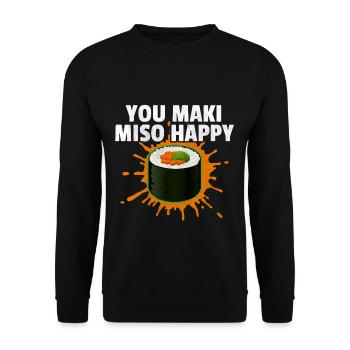 Sushi - Sweat-shirt Unisexe - noir - Devant - Alina (178cm) & Michal (187cm)