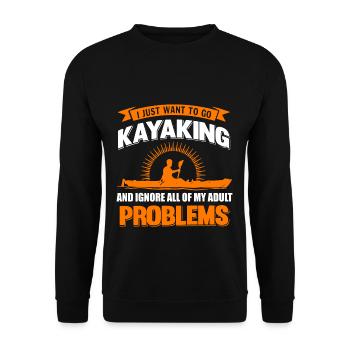 Kayaking Kayak - Unisex Pullover - Schwarz - Vorne - Alina (178cm) & Michal (187cm)