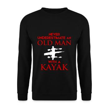 Kayak Paddling Kayaking Canoe Boat Paddle - Unisex Sweatshirt - black - Front - Alina (178cm) & Michal (187cm)