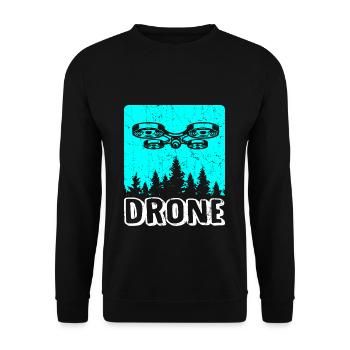 Drone drone drone pilote quadricoptère - Sweat-shirt Unisexe - noir - Devant - Alina (178cm) & Michal (187cm)