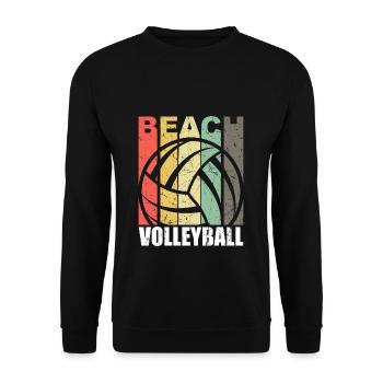 Beach Volleyball Beach Palms Holiday Sea - Unisex Sweatshirt - black - Front - Alina (178cm) & Michal (187cm)