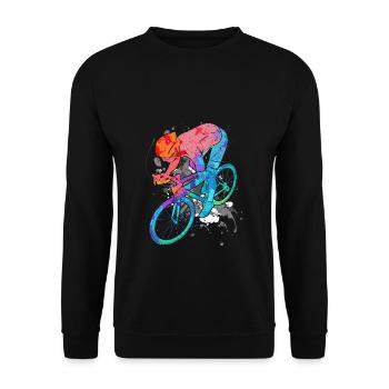 Mountainbike Rad Radeln Radfahren Radsport - Unisex Pullover - Schwarz - Vorne - Alina (178cm) & Michal (187cm)