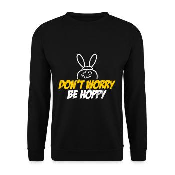 Rabbit Rabbit Be Hoppy Cute - Unisex Sweatshirt - black - Front - Alina (178cm) & Michal (187cm)