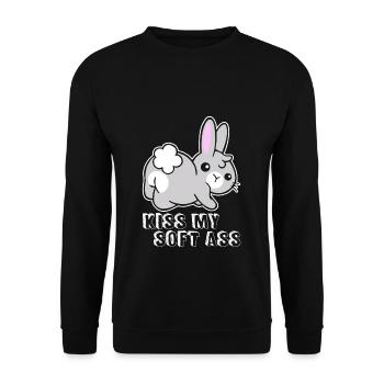 Lustige Niedlichen Tiere Sprüche Hase Häschen - Unisex Pullover - Schwarz - Vorne - Alina (178cm) & Michal (187cm)