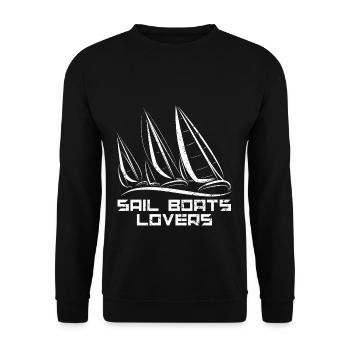 Segelschiff Segelboot Segeln Segelsport Segelboote - Unisex Pullover - Schwarz - Vorne - Alina (178cm) & Michal (187cm)