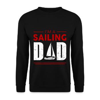 Segelschiff Segelbott Segeln Dad Segelsport - Unisex Pullover - Schwarz - Vorne - Alina (178cm) & Michal (187cm)