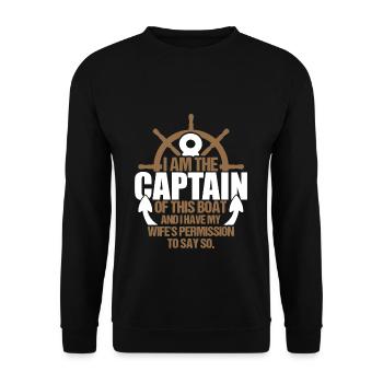 Captain sailboat sailing ship sailing yachting - Unisex Sweatshirt - black - Front - Alina (178cm) & Michal (187cm)