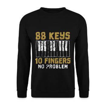 Klavier Piano Pianist Musikschule Musikinstrument - Unisex Pullover - Schwarz - Vorne - Alina (178cm) & Michal (187cm)