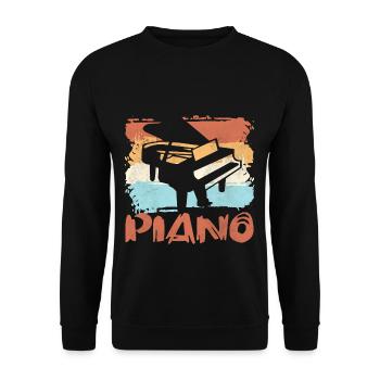 Piano Pianist Klavier Musikschule Musiker - Unisex Pullover - Schwarz - Vorne - Alina (178cm) & Michal (187cm)