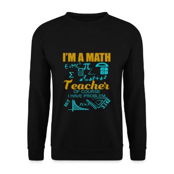 Math math teacher teacher - Unisex Sweatshirt - black - Front - Alina (178cm) & Michal (187cm)