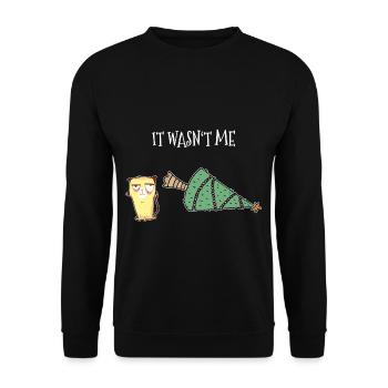 Chat de noel - Sweat-shirt Unisexe - noir - Devant - Alina (178cm) & Michal (187cm)