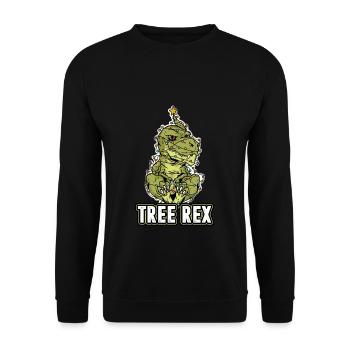 Tree Rex Weihnachten Weihnachtsbaum - Unisex Pullover - Schwarz - Vorne - Alina (178cm) & Michal (187cm)