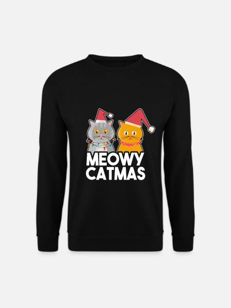 Weihnachten Katze - Unisex Pullover - Schwarz