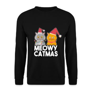 Christmas cat kitten kitty cat friend - Unisex Sweatshirt - black - Front - Alina (178cm) & Michal (187cm)