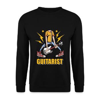 Guitariste guitares musiciens RocknRoll Rock Musique - Sweat-shirt Unisexe - noir - Devant - Alina (178cm) & Michal (187cm)