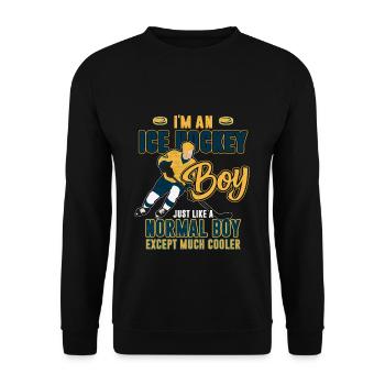 Hockey Ice Hockey Player Hockey Boy Puck - Unisex Sweatshirt - black - Front - Alina (178cm) & Michal (187cm)