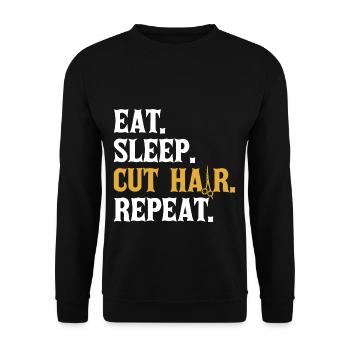 hair stylist - Unisex Sweatshirt - black - Front - Alina (178cm) & Michal (187cm)
