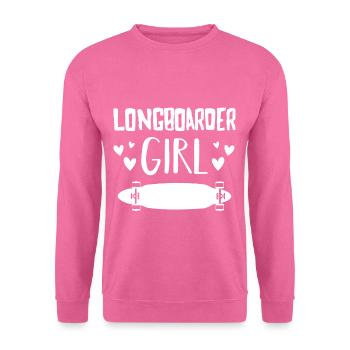 Longboarder Girl Longboard Longboarding Skate - Sweat-shirt Unisexe - rose - Devant