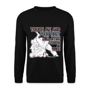 Brazilian Jiu Jitsu - Unisex Pullover - Schwarz - Vorne - Alina (178cm) & Michal (187cm)