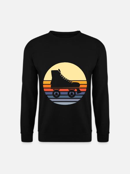 Retro Roller Inliner Girl Inline Skates Skate - Unisex Pullover - Schwarz