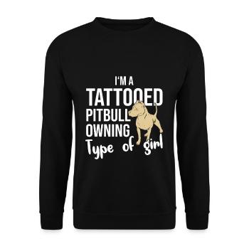 Pitbull dog love - Unisex Sweatshirt - black - Front - Alina (178cm) & Michal (187cm)
