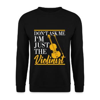 Violine Geige Streichinstrument Musiker - Unisex Pullover - Schwarz - Vorne - Alina (178cm) & Michal (187cm)