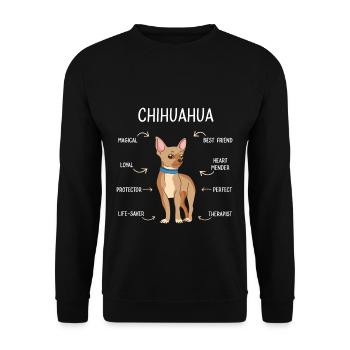 Amoureux des chiens chihuahua race de chien amour de chien - Sweat-shirt Unisexe - noir - Devant - Alina (178cm) & Michal (187cm)