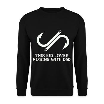 This kid loves fishing with Dad Fishing Partn - Unisex Sweatshirt - black - Front - Alina (178cm) & Michal (187cm)