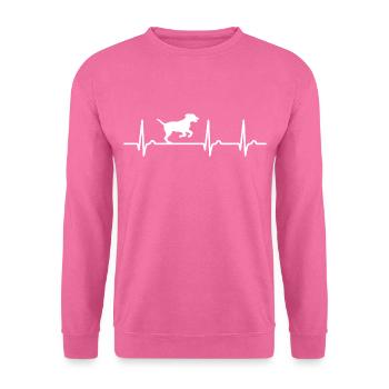 Mischling Herzkurve - Puls Hund Hundefan Haustier - Unisex Pullover - Pink - Vorne