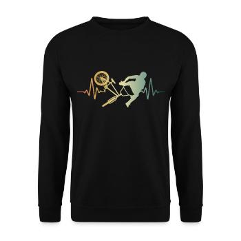 Heartbeat BMX Pulse ECG - Unisex Sweatshirt - black - Front - Alina (178cm) & Michal (187cm)