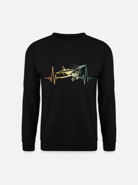 Heartbeat Flyer Airplane Pilot - Unisex Sweatshirt - black