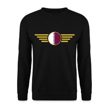 I Love Qatar, Elegance Style Design T-Shirt - Unisex Sweatshirt - black - Front - Alina (178cm) & Michal (187cm)