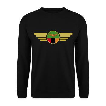Ich liebe Sambia, Eleganz Stil Design T-Shirt - Unisex Pullover - Schwarz - Vorne - Alina (178cm) & Michal (187cm)