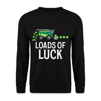 Loads Of Luck St. Patrick's Day Erntemaschine - Unisex Pullover - Schwarz - Vorne - Alina (178cm) & Michal (187cm)