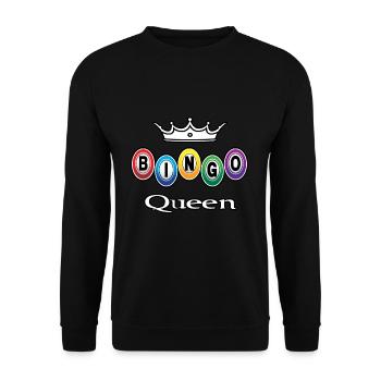 Bingo Queen Bingo spielen - Unisex Pullover - Schwarz - Vorne - Alina (178cm) & Michal (187cm)