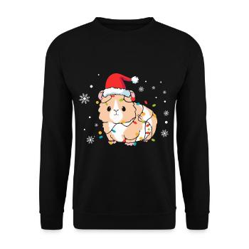 Hamster Christmas - Unisex Sweatshirt - black - Front - Alina (178cm) & Michal (187cm)