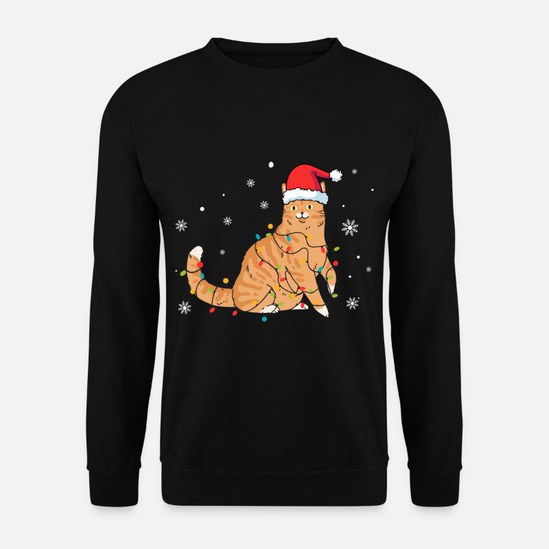 Katze Weihnachten - Unisex Pullover - Schwarz