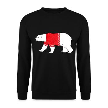 Cadeau de Noël Arctique Polar Bear North Pole - Sweat-shirt Unisexe - noir - Devant - Alina (178cm) & Michal (187cm)