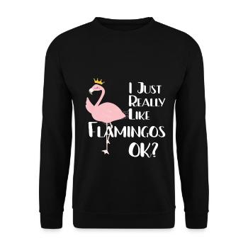 Cadeau Flamingo - Sweat-shirt Unisexe - noir - Devant - Alina (178cm) & Michal (187cm)