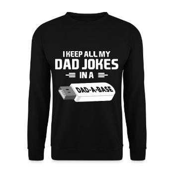 Je garde toutes les blagues de mon père dans un papa une clé USB de base - Sweat-shirt Unisexe - noir - Devant - Alina (178cm) & Michal (187cm)