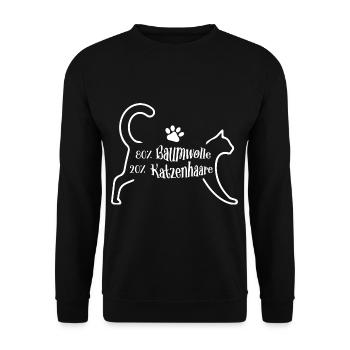 80% coton 20% poils de chat - Sweat-shirt Unisexe - noir - Devant - Alina (178cm) & Michal (187cm)