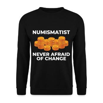 Numismatik Münzen sammeln Münzsammler Geld - Unisex Pullover - Schwarz - Vorne - Alina (178cm) & Michal (187cm)