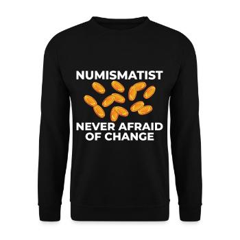 Numismatik Münzen sammeln Münzsammler Geld - Unisex Pullover - Schwarz - Vorne - Alina (178cm) & Michal (187cm)