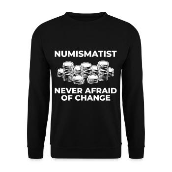 Numismatik Münzen sammeln Münzsammler Geld - Unisex Pullover - Schwarz - Vorne - Alina (178cm) & Michal (187cm)