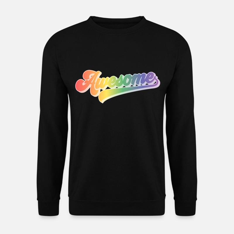 Awesome | Beeindruckend Regenbogen - Unisex Pullover - Schwarz