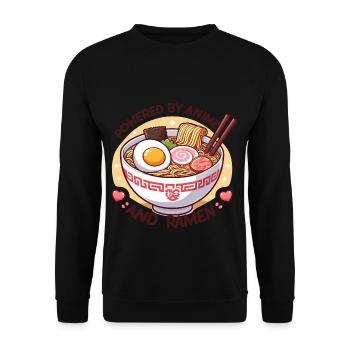 Propulsé par l’anime et les ramen - Sweat-shirt Unisexe - noir - Devant - Alina (178cm) & Michal (187cm)