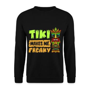 Hawaiianische Tiki Bar Hawaii Getränke Polynesian - Unisex Pullover - Schwarz - Vorne - Alina (178cm) & Michal (187cm)
