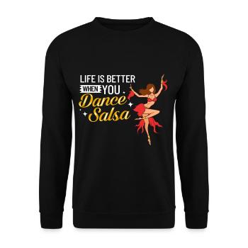 Salsa Danse Cours de musique Débutant Entraînement Danseur - Sweat-shirt Unisexe - noir - Devant - Alina (178cm) & Michal (187cm)